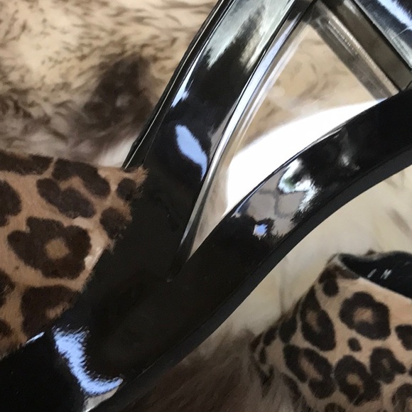 NWOB Via Spiga Italian Designer Haircalf leather Lucite Wedge 8M - Picture 8 of 11